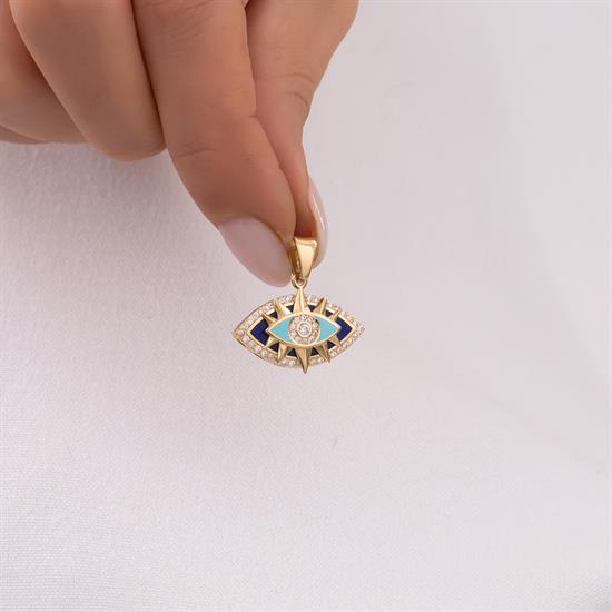 Göz Figürlü 14 Ayar Kolye Ucu