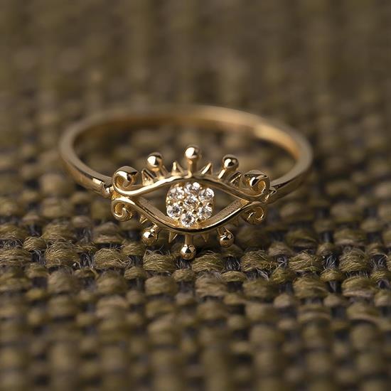 Göz Figürlü Altın Yüzük