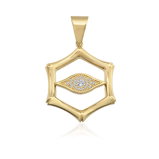 Göz Model Kolye Ucu 14 Ayar Altın