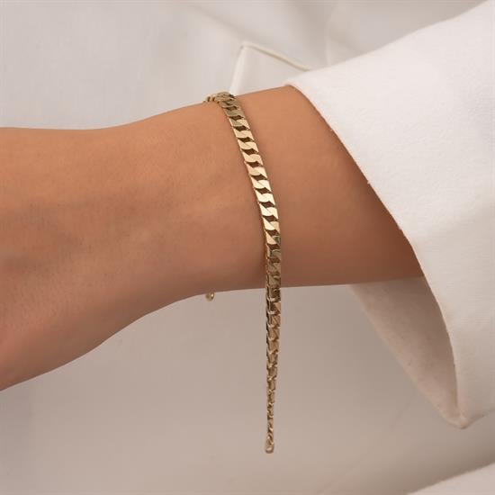 Üçgen Model Gurmet 14 Ayar Altın Bileklik