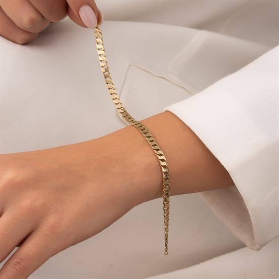 Üçgen Model Gurmet 14 Ayar Altın Bileklik