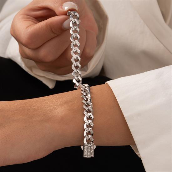 Gurmet 14 Ayar Beyaz Altın Bileklik 