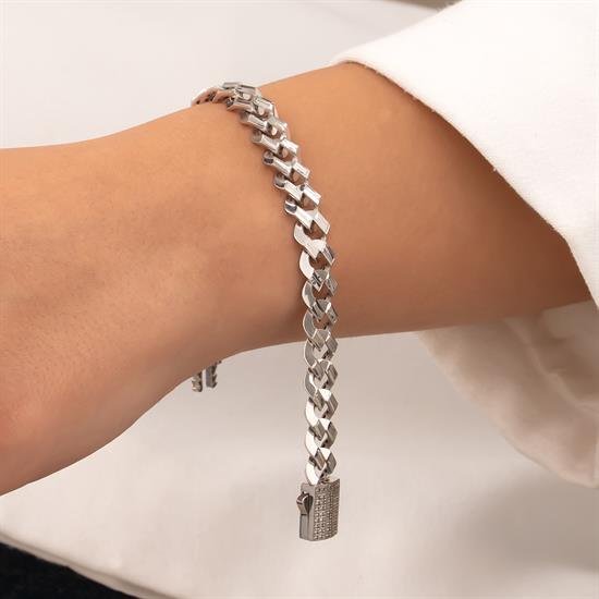 Gurmet 14 Ayar Beyaz Altın Bileklik