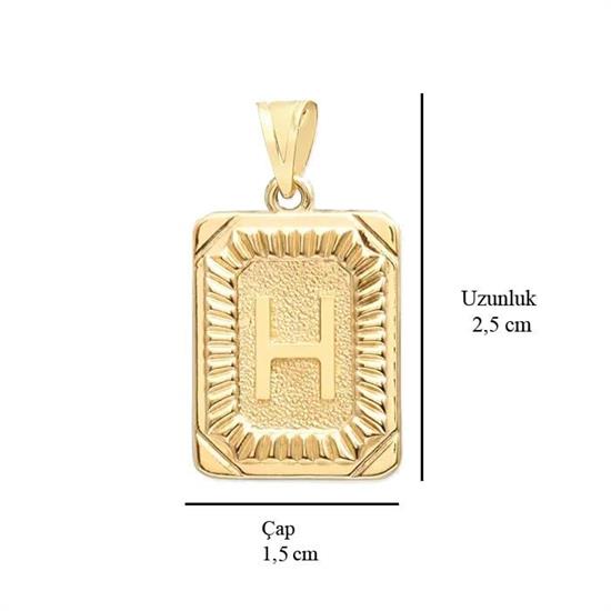 H Harfi 14 Ayar Altın Kolye Ucu