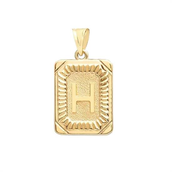 H Harfi 14 Ayar Altın Kolye Ucu