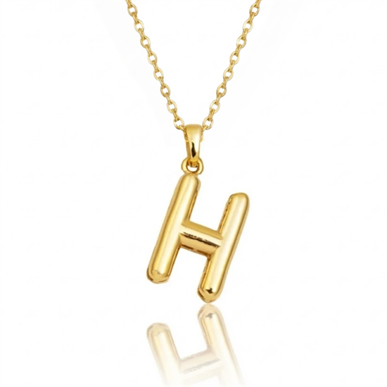 H Harfi Balon Model 14 Ayar Altın Kolye