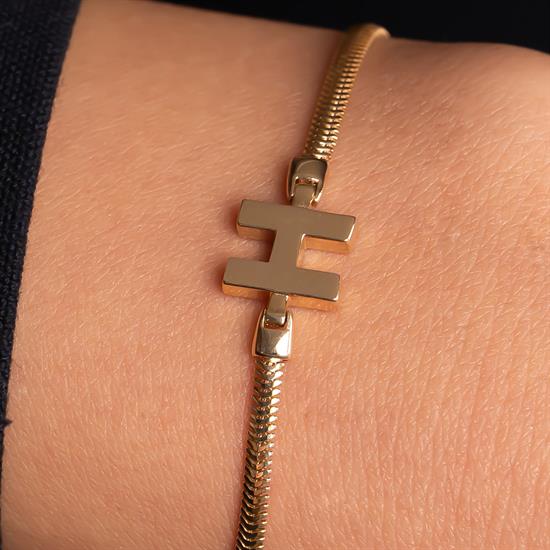 H Harfli 14 Ayar Altın Bileklik