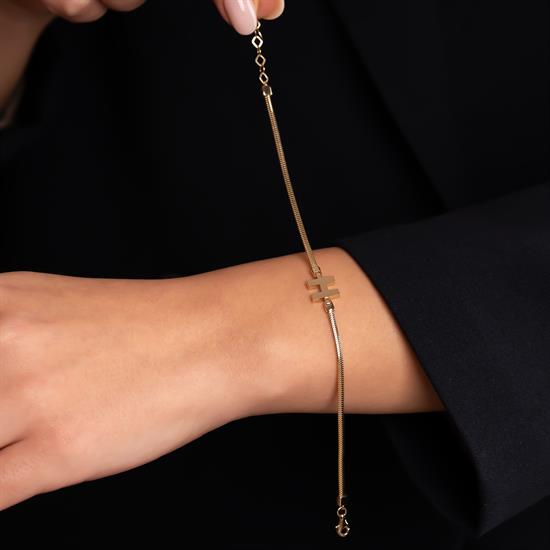 H Harfli 14 Ayar Altın Bileklik