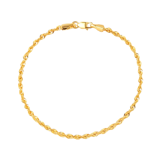 Halat Bileklik 7 mm 14 Ayar Altın