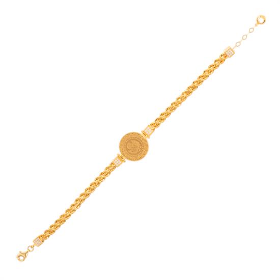 Halat Çeyrekli Bileklik 14 Ayar Altın