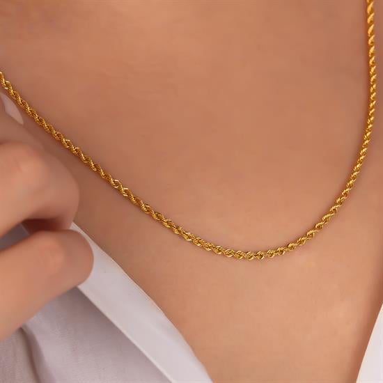 Halat Zincir 2Mm 14 Ayar Altın