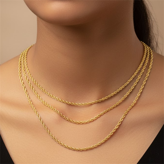 Halat Zincir 3,5 Mm 14 Ayar Altın