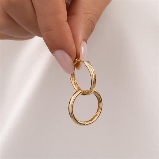 Halka 14 Ayar Altın Küpe