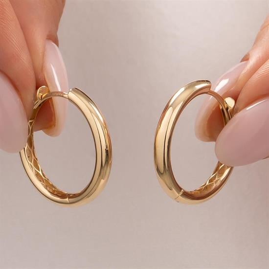 Halka 14 Ayar Altın Küpe