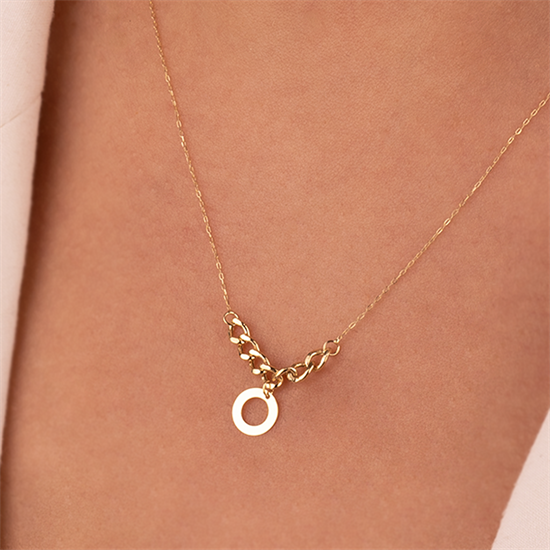 Halka 14 Ayar Altın Minimal Kolye