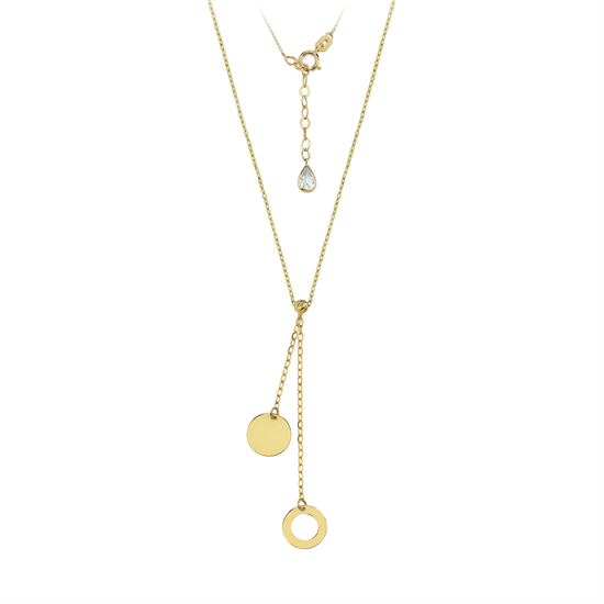 Halka Detaylı Minimal Kolye 14 Ayar Altın