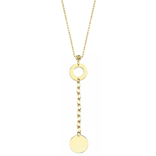 Halka Detaylı Minimal 14 Ayar Altın Kolye