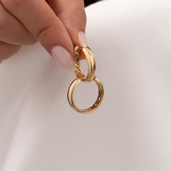 14 Ayar Altın Halka Küpe