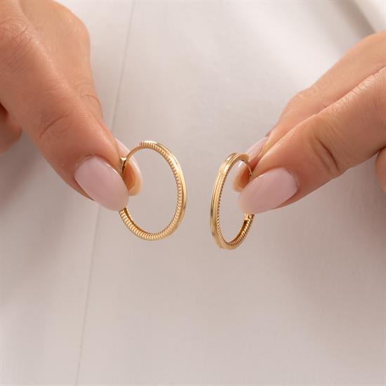 Halka Ajda Küpe 14 Ayar Altın