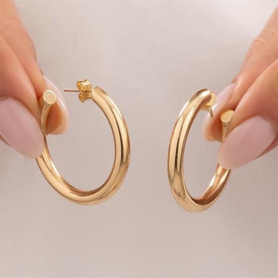 Halka Küpe 14 Ayar Altın