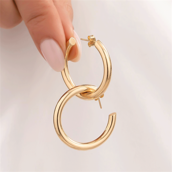 Halka Küpe 14 Ayar Altın