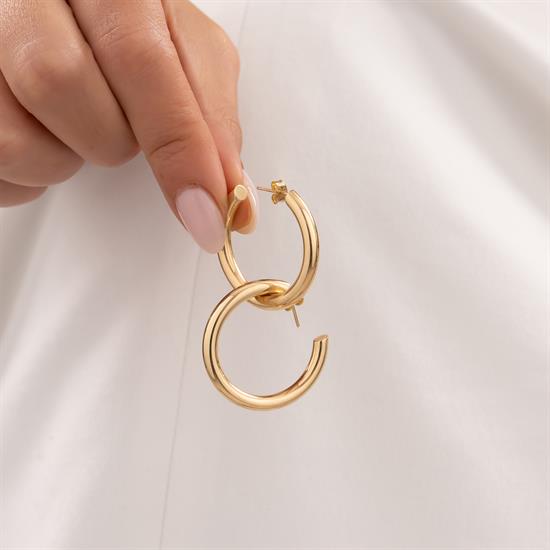 Halka Küpe 14 Ayar Altın