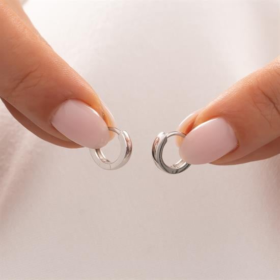 Beyaz Altın Halka Küpe 14 Ayar