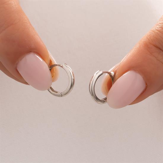 Beyaz Altın Halka Küpe 14 Ayar