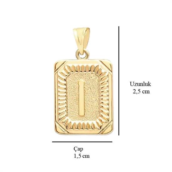 İ Harfi 14 Ayar Altın Kolye Ucu