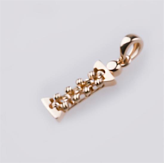 İ Harfi Dorika Toplu 14 Ayar Altın Kolye Ucu