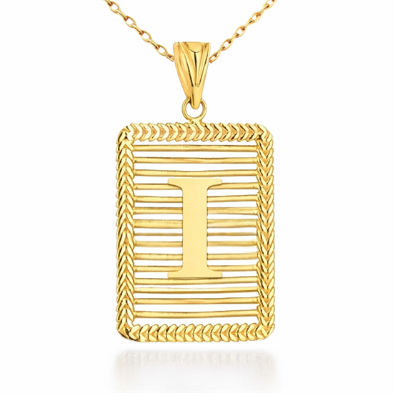 I Harfi Izgara Model 14 Ayar Kolye Ucu