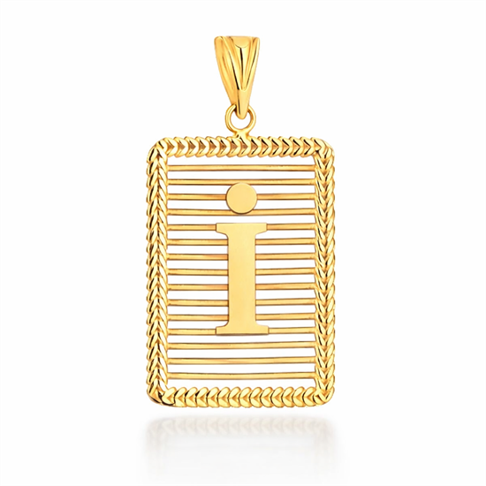 İ Harfi Izgara Model 14 Ayar Kolye Ucu
