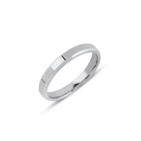 İçi Dolu Düz Pahlı Klasik Alyans 3 Mm