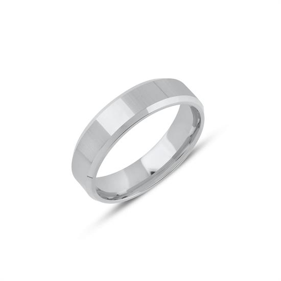 İçi Dolu Düz Pahlı Klasik Alyans 5 Mm