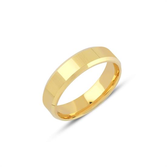 İçi Dolu Düz Pahlı Klasik Alyans 5 Mm