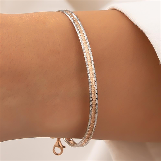 İki Renkli 14 Ayar Altın Kelepçe