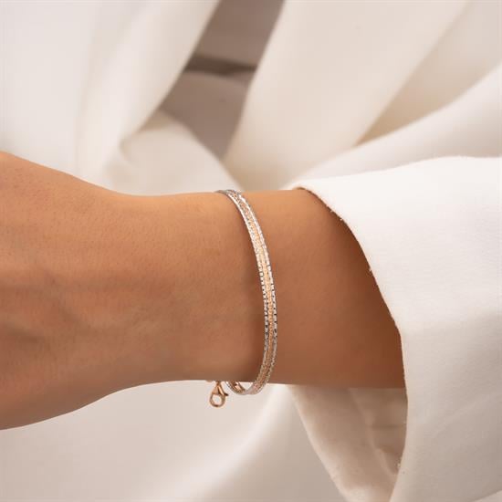 İki Renkli 14 Ayar Altın Kelepçe