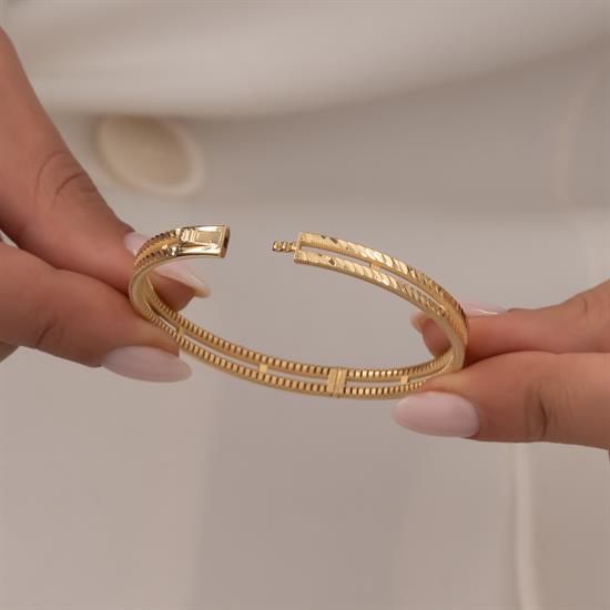 İki Sıra 14 Ayar Altın Kelepçe