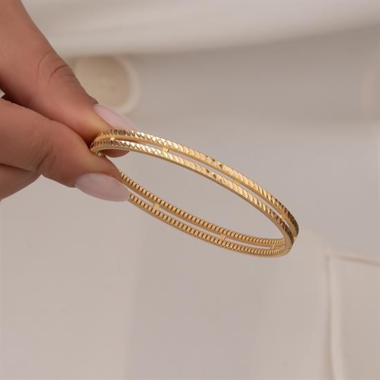 İki Sıra 14 Ayar Altın Kelepçe