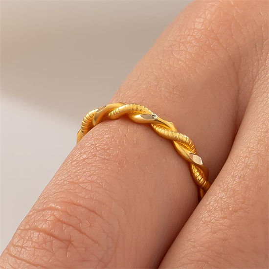 İkili Burma 14 Ayar Altın Yüzük