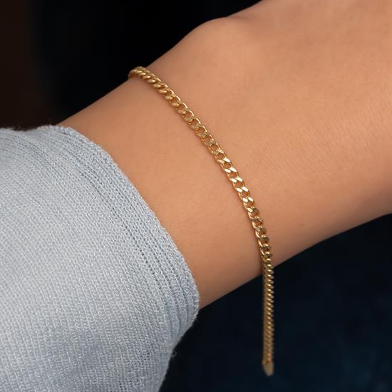 İnce Gurmet 14 Ayar Altın Bileklik