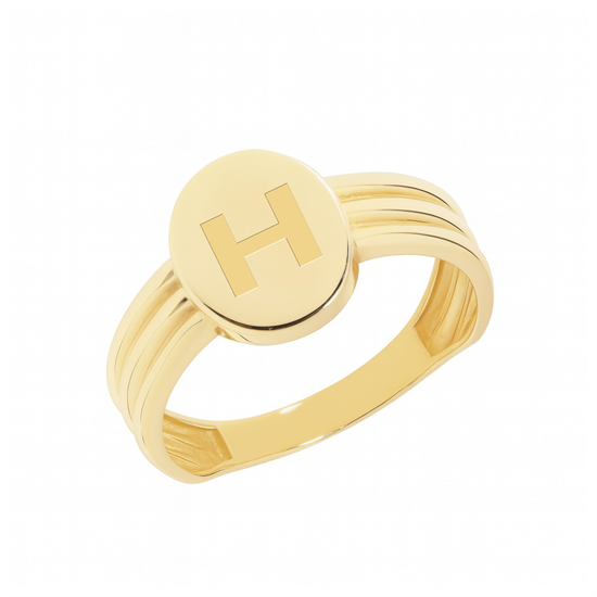 İsim Yada Harf Yazılabilen Taşsız 14 Ayar Altın Yüzük