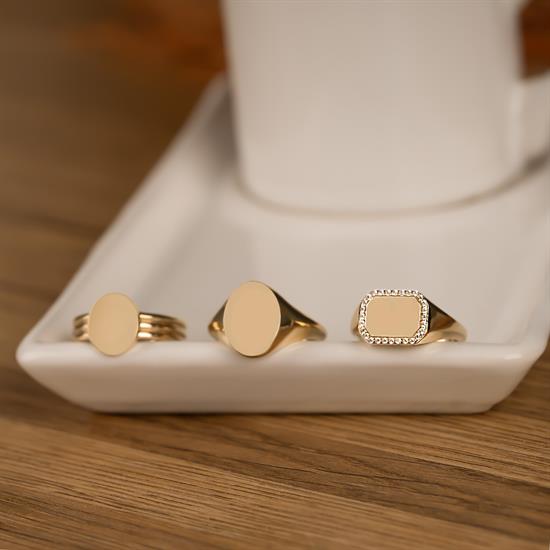 İsim Yada Harf Yazılabilen Taşsız 14 Ayar Altın Yüzük