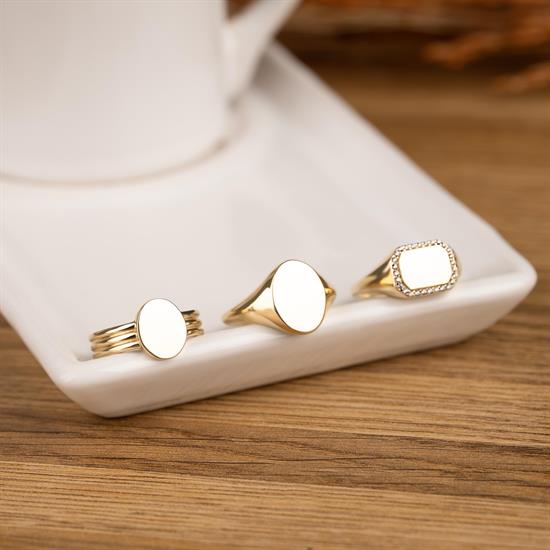 İsim Yada Harf Yazılabilen Taşsız 14 Ayar Altın Yüzük