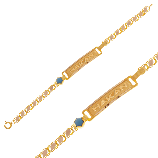 İsim Yazılabilir Çocuk Bileklik 14 Ayar Altın