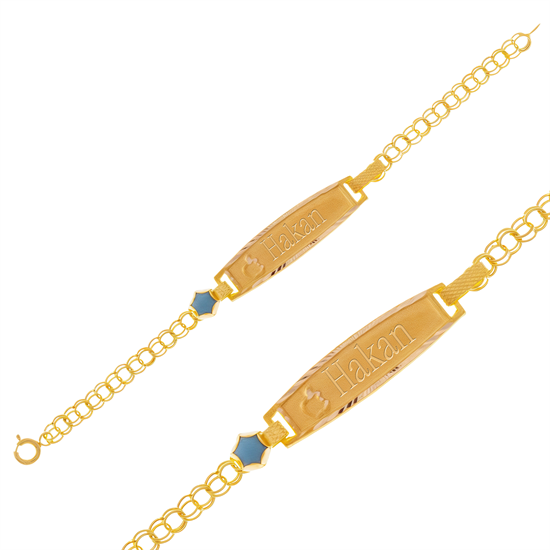 İsim Yazılabilir Çocuk Bileklik 14 Ayar Altın