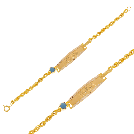 İsim Yazılabilir Çocuk Bileklik 14 Ayar Altın