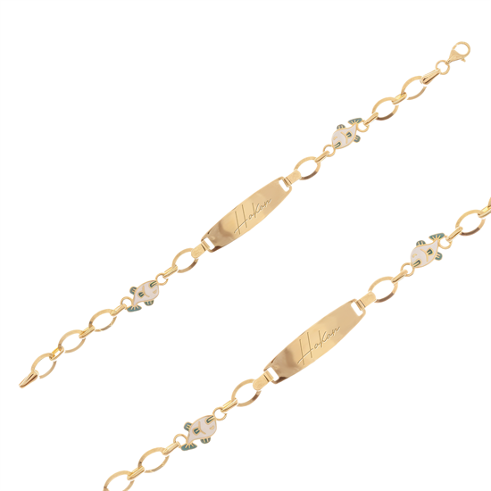 İsim Yazılabilir Çocuk Bileklik 14 Ayar Altın