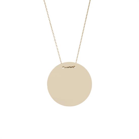 İsim Yazılabilir Plaka 14 Ayar Kolye 2.6 Cm