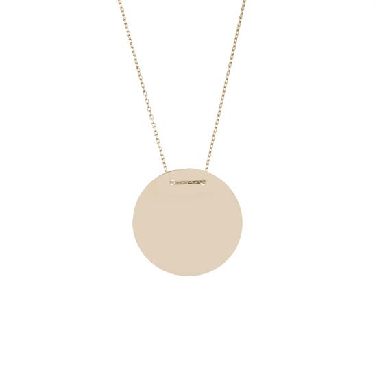 İsim Yazılabilir Plaka 14 Ayar Kolye 2.4 Cm